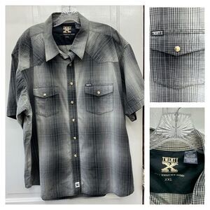 Twenty X Wrangler western wear short sleeve pearl snap‎ shirt men's xxl